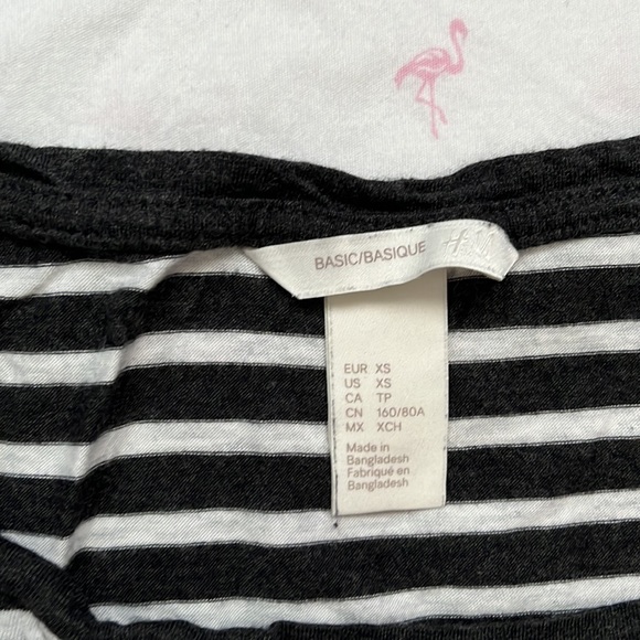 Black/Grey and white stripped short sleeve shirt - Picture 2 of 2